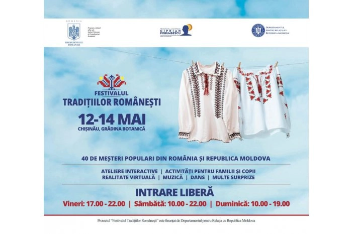 Zeci de meșteri și artiști populari din R. Moldova și România vor participa la Festivalul Tradițiilor Românești la Chișinău