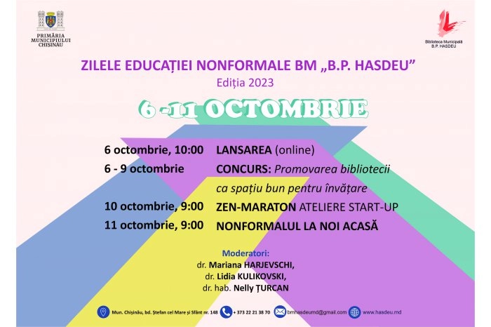 Au început Zilele Educației Nonformale la Biblioteca Municipală ”B.P. Hasdeu”