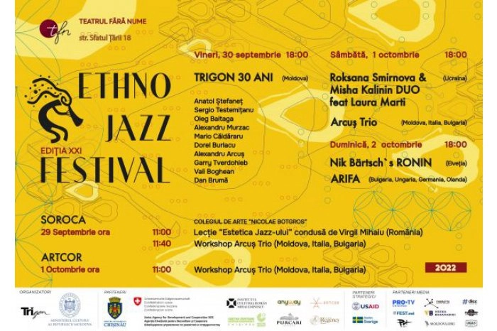 Artiști din opt țări vor participa la cea de-a XXI-a ediție a Festivalului ETHNO JAZZ