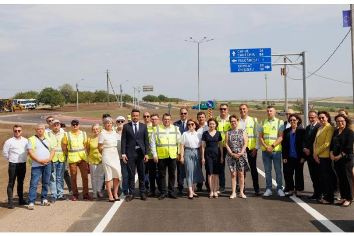 Președintele Maia Sandu a participat la inaugurarea unei noi porțiuni a drumului expres M3 Chișinău - Giurgiulești
