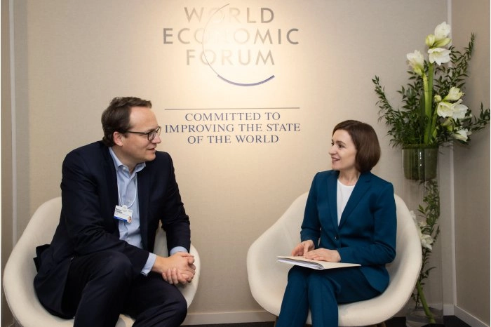 Maia Sandu a discutat la Davos despre viitorul european al țării și a încurajat companiile străine să investească în R. Moldova