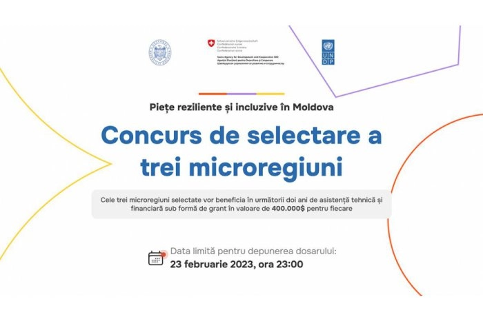Trei microregiuni din R. Moldova vor fi susţinute de Elveţia şi PNUD