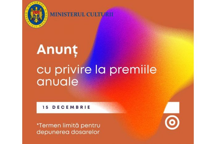 A fost lansată depunerea dosarelor pentru premiile în domeniul culturii