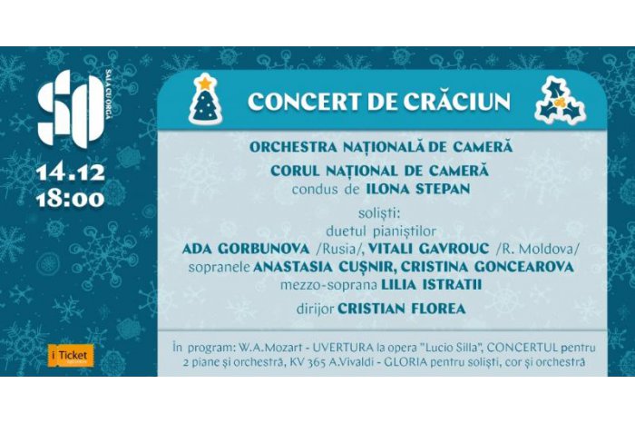 Un Concert de Crăciun va avea loc la Sala cu Orgă