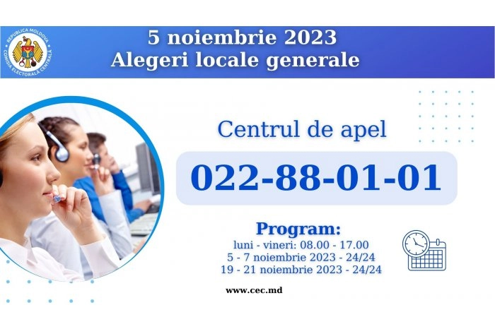 CEC a instituit un Centru de Apel pentru informarea alegătorilor