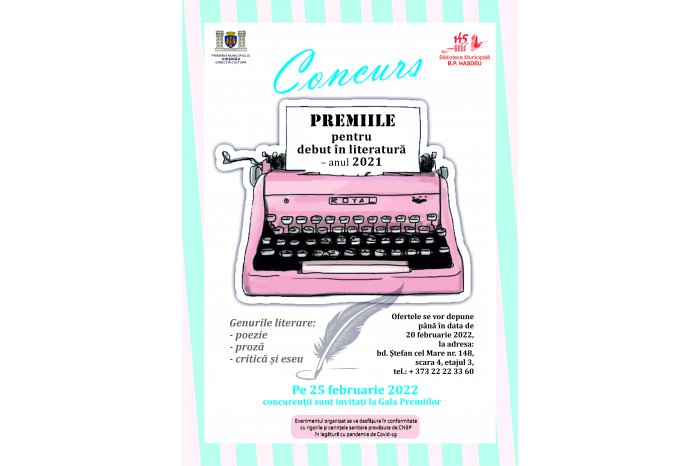 Gala Premiilor „B. P. Hasdeu” pentru debut în literatură-2021 și-a desemnat câștigătorii