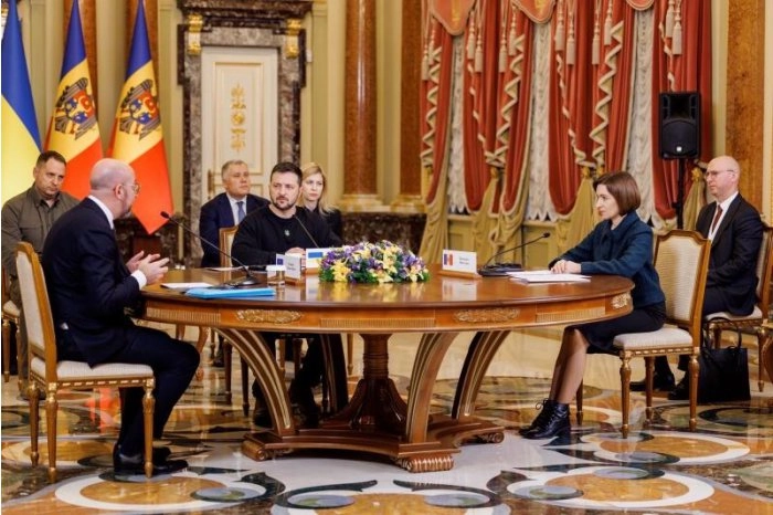 La Kyiv, președintele Maia Sandu a discutat cu președinții Zelenskyy și Michel despre viitorul comun în UE