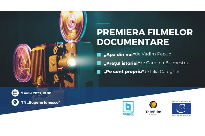 Trei filme documentare vor fi lansate la un teatru din capitală