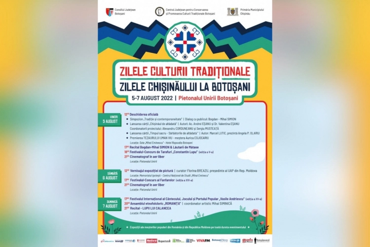 În România vor avea loc Zilele Culturii Tradiționale și Zilele Chișinăului la Botoșani