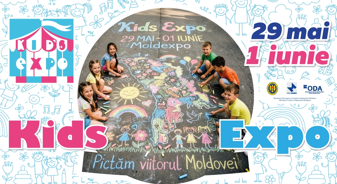 Expoziția KID’S EXPO, organizată la Moldexpo: startul va fi marcat de cea mai mare pictură pe asfalt creată de copii