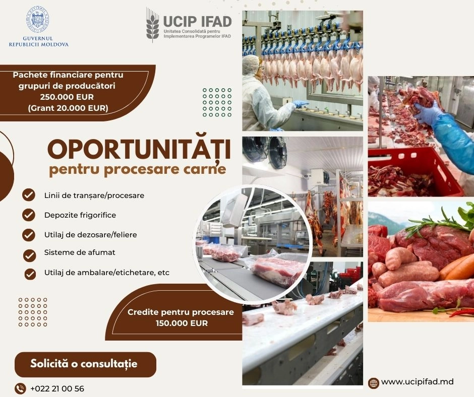 Fondul Internațional pentru Dezvoltarea Agriculturii oferă finanţări pentru procesatorii de carne de pasăre