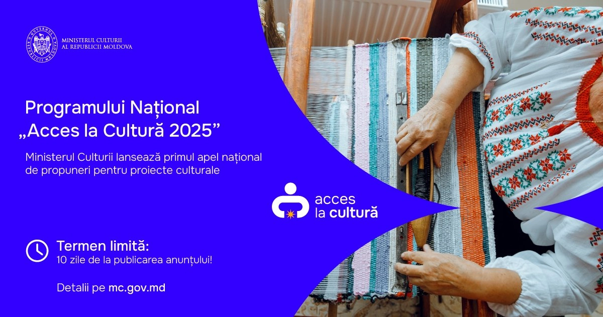 Ministerul Culturii lansează primul apel public de proiecte culturale în cadrul Programului Național „Acces la cultură 2025”