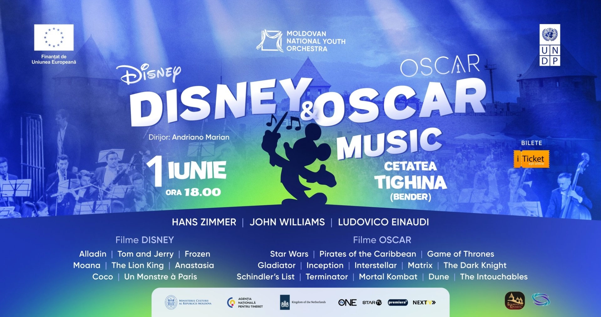Pe 1 iunie, PNUD şi UE organizează la cetatea Tighina un concert inspirat din muzica filmelor Disney
