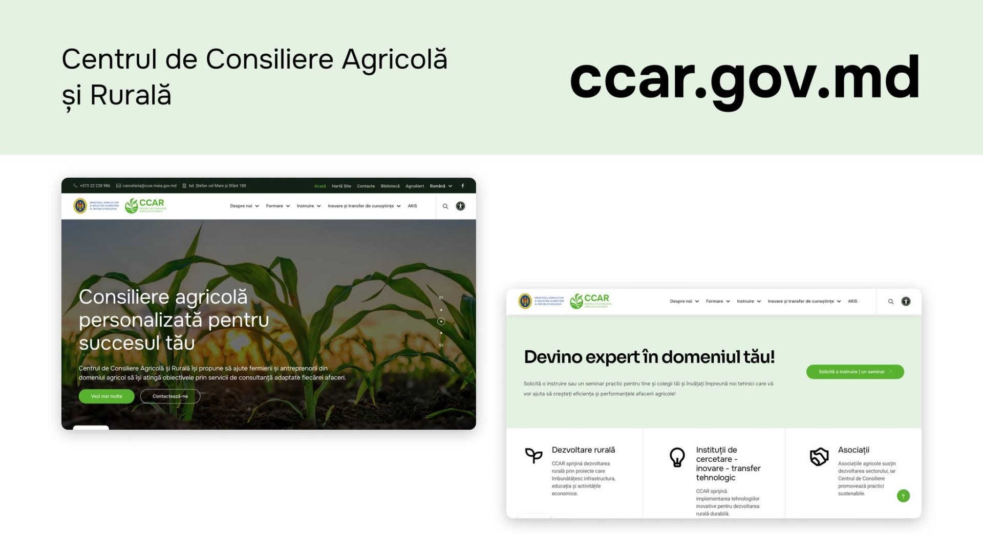 Centrul de Consiliere Agricolă și Rurală are o pagină web oficială