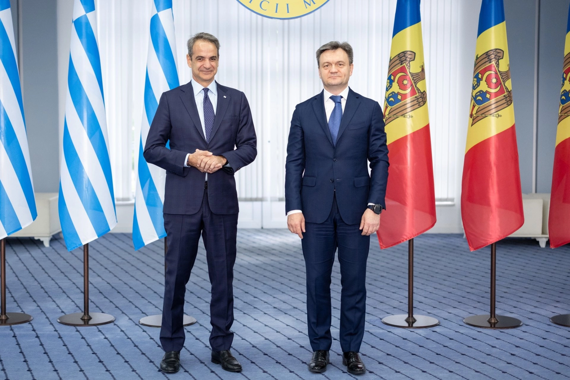 Premierul Dorin Recean, după discuția cu omologul său, Kyriakos Mitsotakis: „Grecia susține necondiționat procesul nostru de integrare europeană”