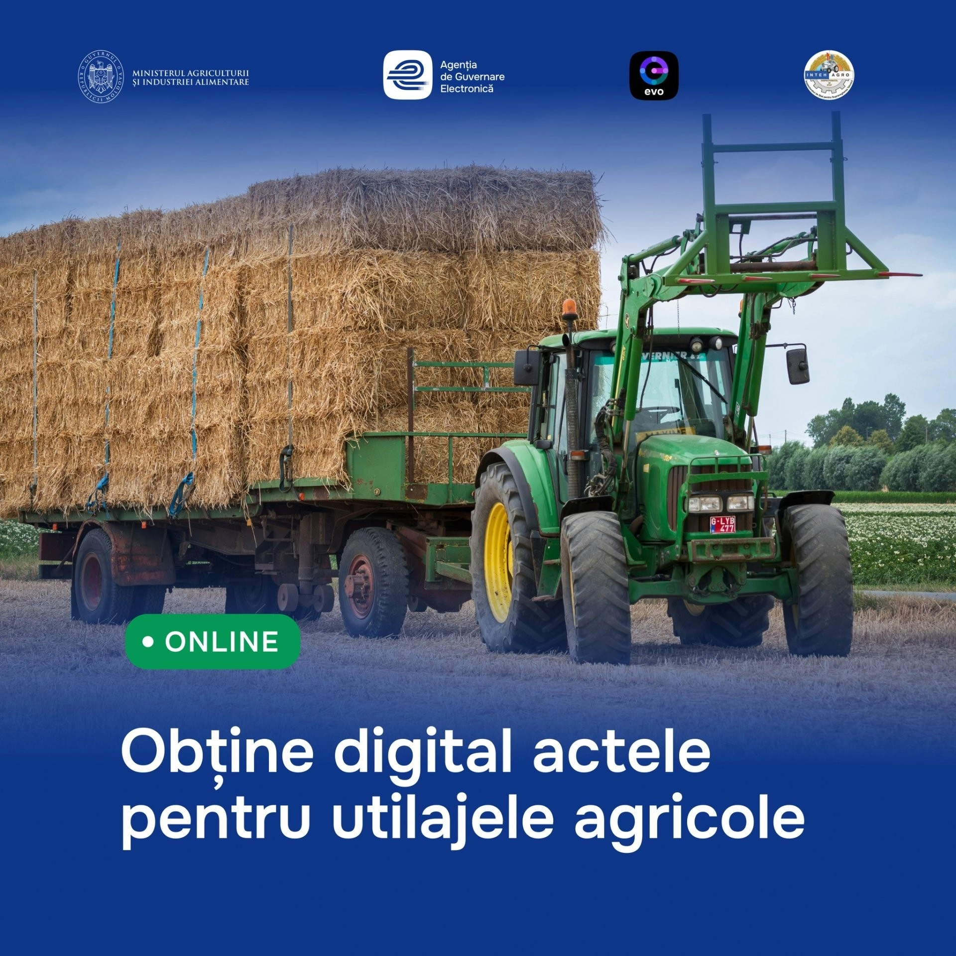 Actele pentru tehnica agricolă pot fi solicitate online cu o procedură simplificată