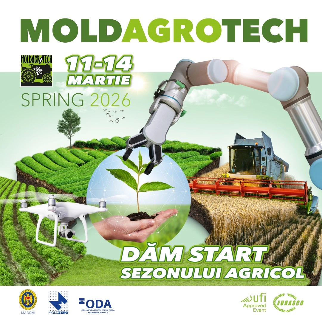 Expoziţia MOLDAGROTECH SPRING 2026 va reuni în martie la Moldexpo utilaje moderne și tehnologii inteligente pentru noul sezon agricol