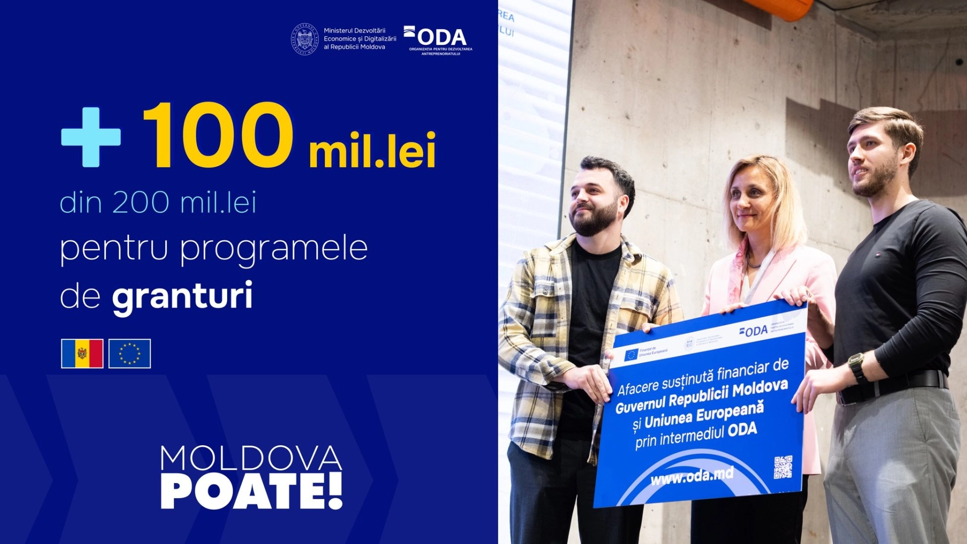 BUGET PLUS // Mai mult sprijin pentru antreprenori. 100 milioane de lei vor fi alocate suplimentar de Guvern pentru programele de granturi gestionate de ODA