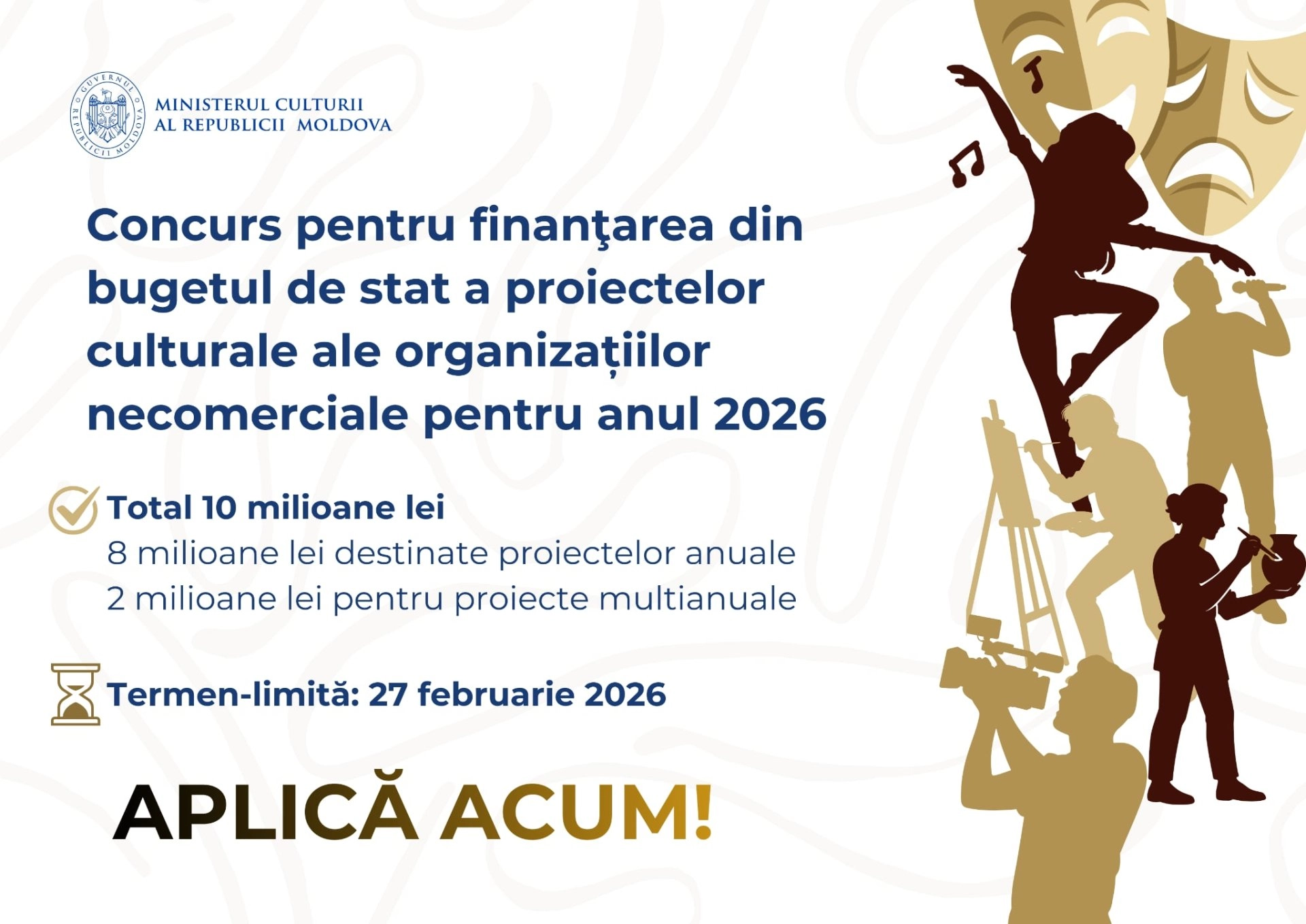 Ministerul Culturii lansează concursul de finanțare a proiectelor culturale pentru anul 2026