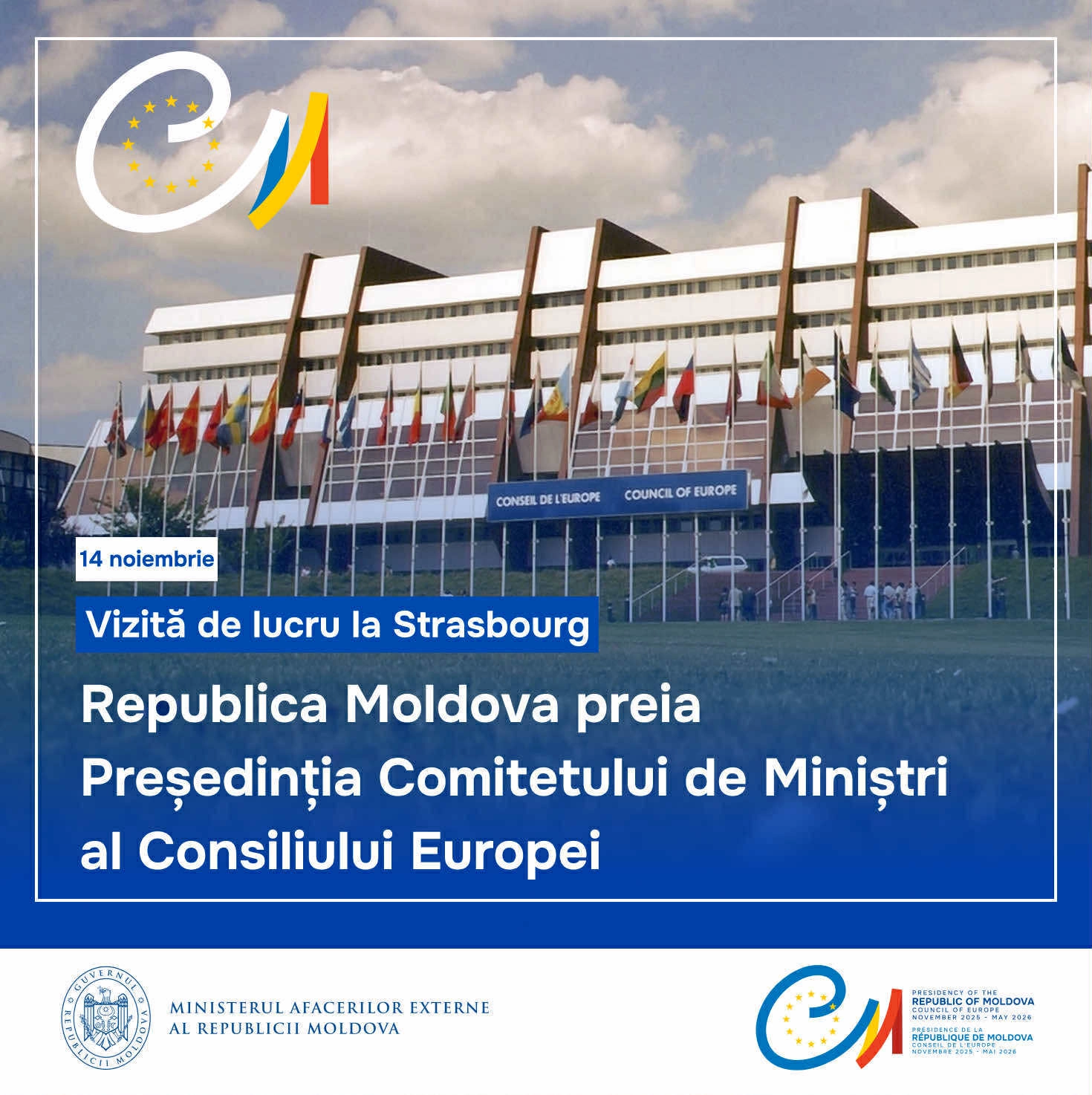 Republica Moldova preia Președinția Comitetului de Miniștri al Consiliului Europei. Mihai Popșoi va prezenta prioritățile