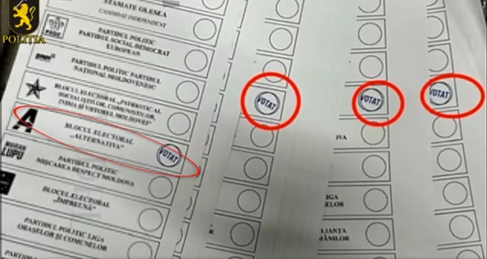 Schema „carusel”, pregătită pentru alegerile parlamentare. Organele de forță au depistat 200 de buletine de vot cu ștampila „VOTAT” în dreptul unui bloc politic