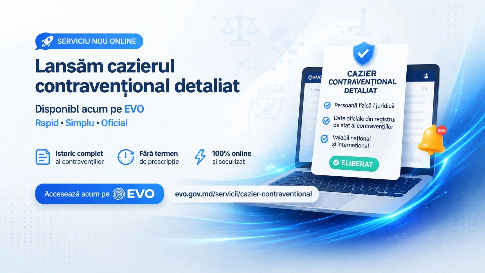 Cazierul contravențional detaliat poate fi obținut acum online prin EVO