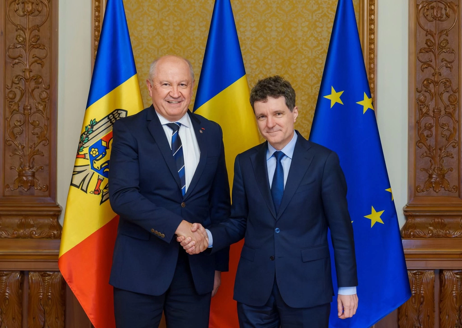 Premierul Alexandru Munteanu, în discuții cu Președintele României, Nicușor Dan: „Muncim cot la cot, uniți de aceeași aspirație: să vedem Republica Moldova ancorată definitiv în marea familie europeană”