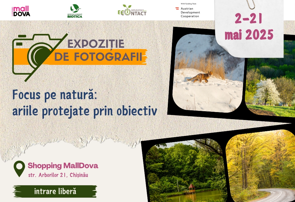 EcoContact organizează expoziția de fotografie „Focus pe natură: ariile protejate prin obiectiv”
