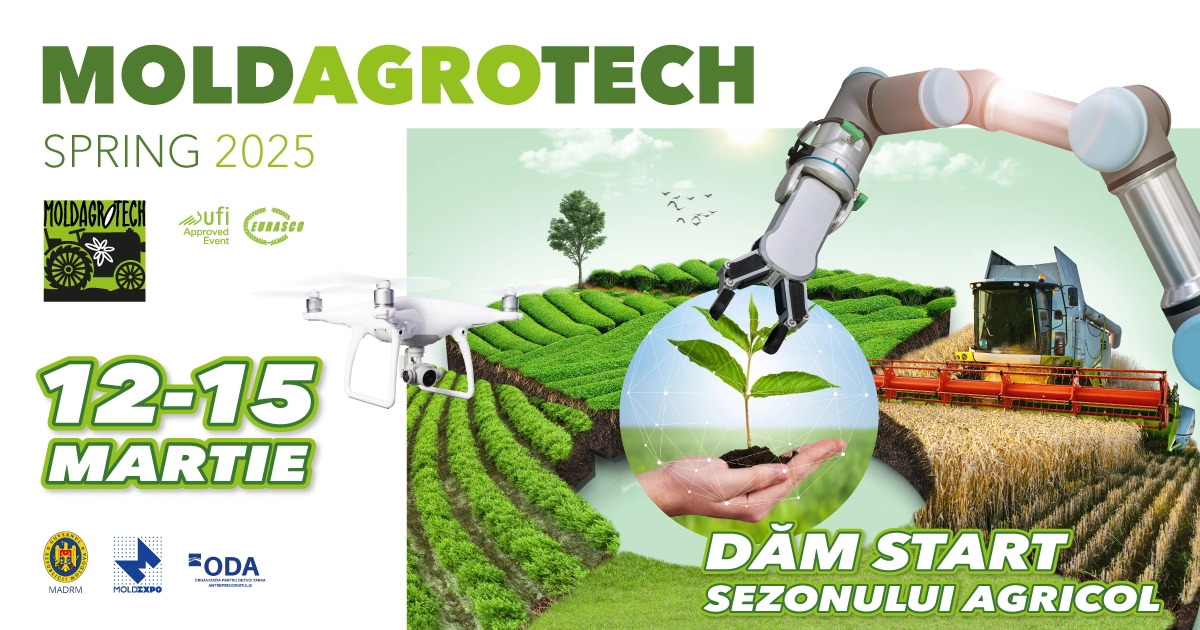 Expoziția internațională specializată MOLDAGROTECH (spring) 2025 va fi organizată în perioada 12-15 martie la Moldexpo