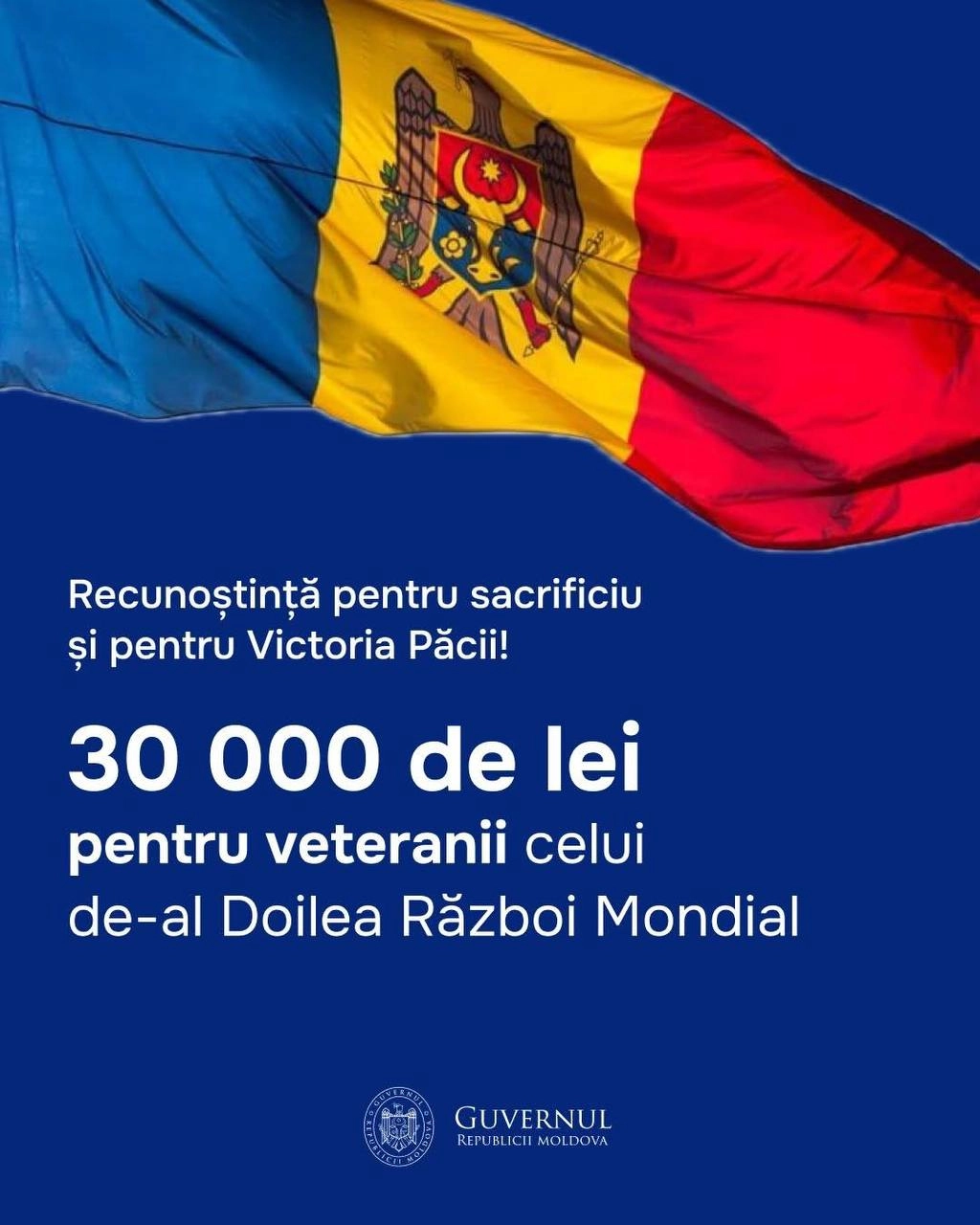Veteranii celui de-al Doilea Război Mondial vor primi în acest an 30 de mii de lei. Dorin Recean: „Semn de recunoștință pentru oamenii care au luptat împotriva nazismului și pentru pace”