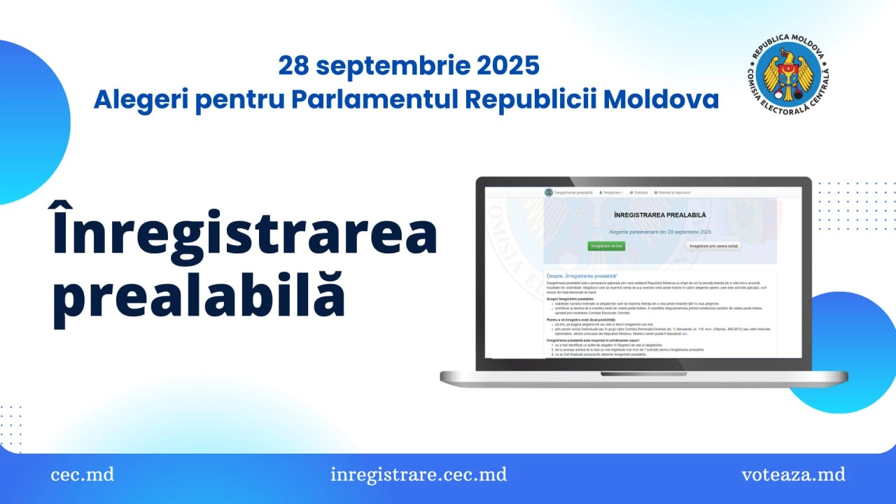 Cetăţenii moldoveni se pot înregistra online pentru a vota în străinătate la alegerile parlamentare din toamnă