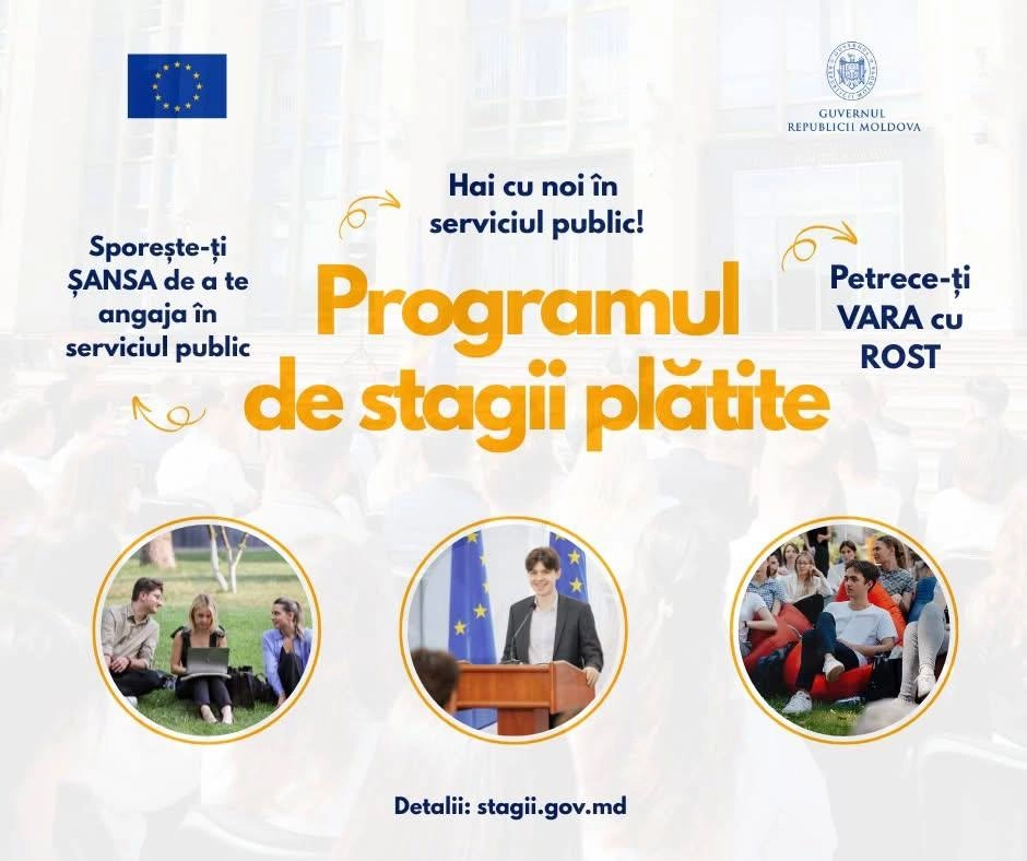 Tinerii pot beneficia de stagii plătite în instituțiile publice. Cererile pot fi depuse până pe 20 mai