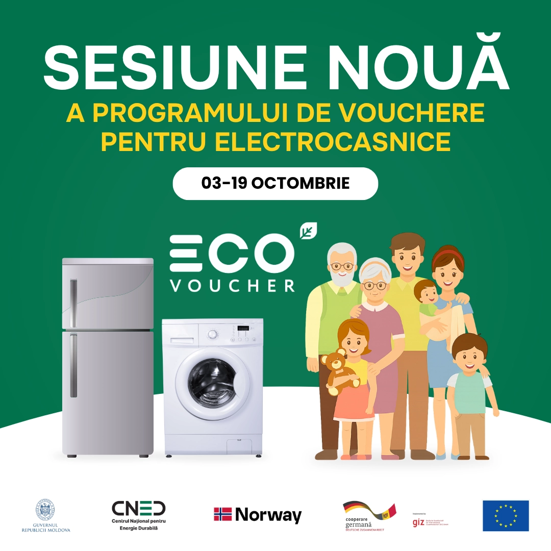 Facturi mai mici la energie pentru 3370 de familii care vor procura electrocasnice noi prin Programul EcoVoucher