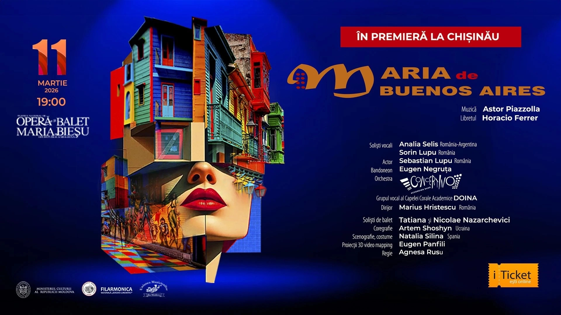 Premieră // Opera-tango „Maria de Buenos Aires”, prezentată la Teatrul Național „Maria Bieșu”