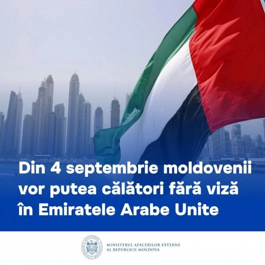 Începând de astăzi, moldovenii pot călători fără viză în Emiratele Arabe Unite