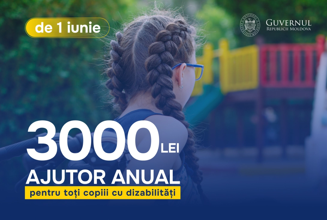 Toți copiii cu dizabilități vor beneficia de un ajutor anual de 3000 de lei de 1 iunie