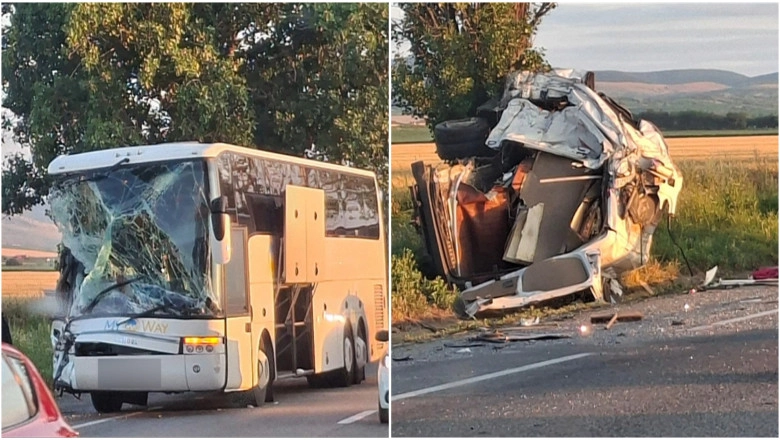 Grav accident la Bacău. Un autobuz cu 60 de cetățeni ucraineni s-a ciocnit cu un microbuz