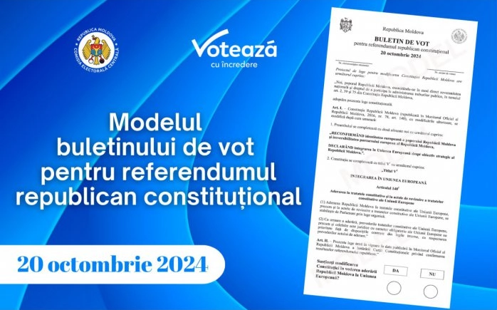 A fost aprobat modelul și textul buletinului de vot pentru referendumul republican constituțional