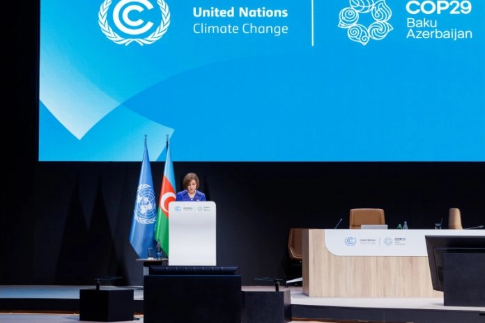 Maia Sandu la COP29 de la Baku: „Deși contribuim cu doar 0,03% la emisiile globale, suntem cea mai vulnerabilă țară din Europa la efectele schimbărilor climatice”
