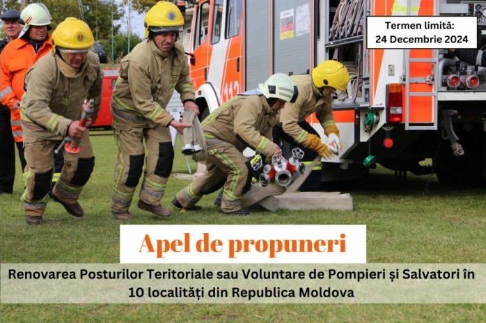 Zece localități din R. Moldova îşi vor putea renova Posturile de pompieri şi salvatori cu ajutorul UE