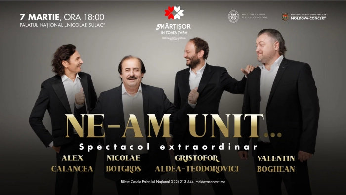 Proiectul concertistic „Ne-am unit” revine pe scena Palatului Național „Nicolae Sulac”