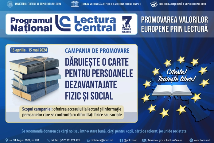 Biblioteca Națională a lansat campania „Dăruiește o carte pentru persoanele dezavantajate fizic și social”