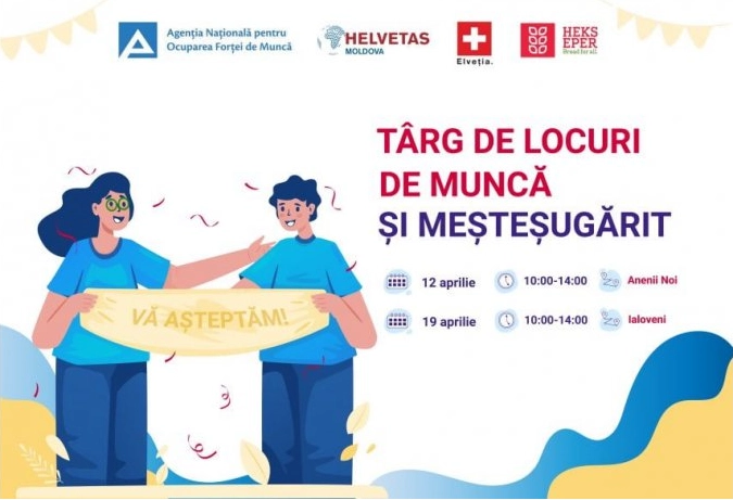 La Anenii Noi și Ialoveni va fi organizat un Târg al locurilor de muncă și meșteșugărit