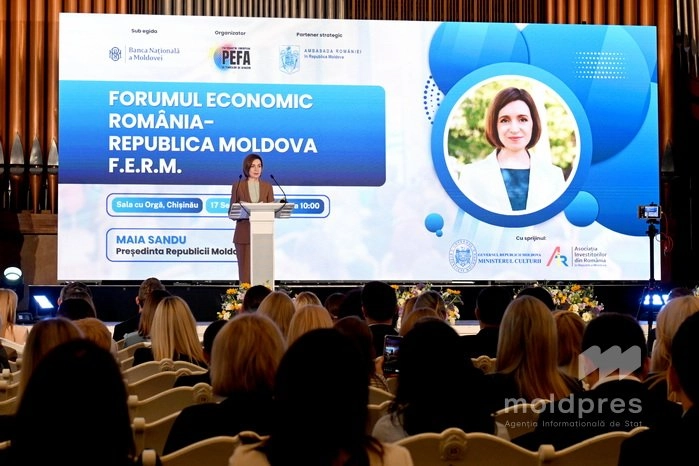 Maia Sandu, la Forumul Economic România-R. Moldova: „Parteneriatul strategic cu România constituie unul dintre cele mai importante motoare pentru dezvoltarea europeană a economiei R. Moldova”